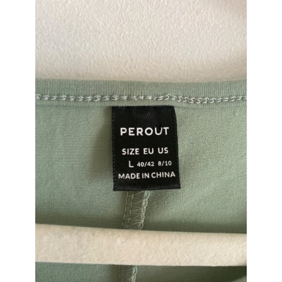 Light Sage Green Perout Dress With Side Tie Detail & Short Sleeves Size L - Picture 4 of 5